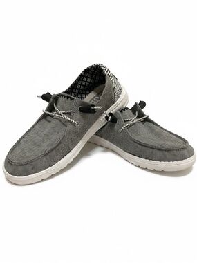 Hey Dude Gray Wendy Chambray Slip On Sneakers Size 7